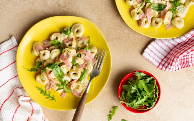 Recept Tortellini met room en ham Grand'Italia